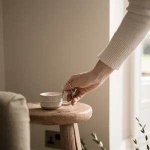 Elegant Milk White Stoneware Tea Light Cup for Your Home