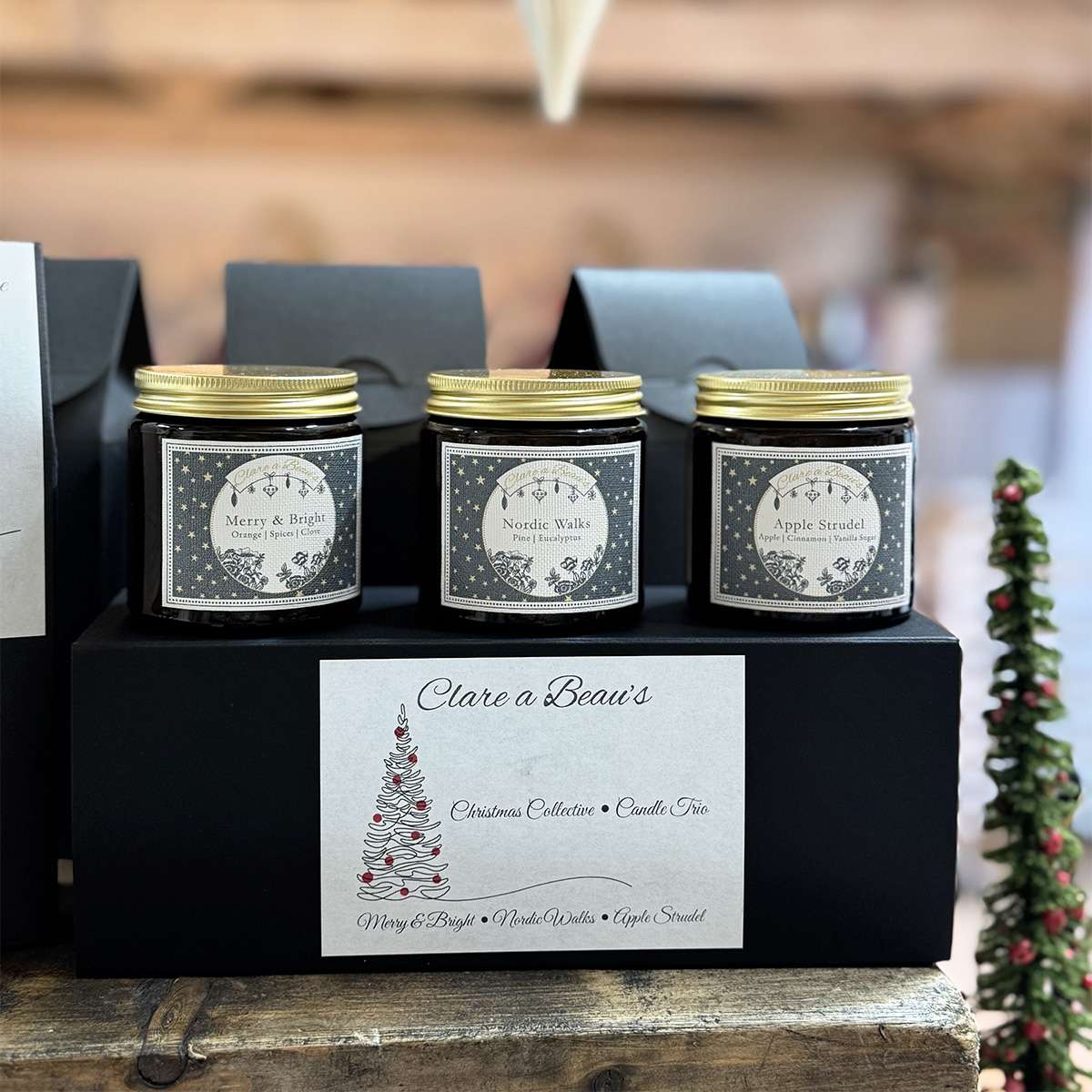 Festive Candle Trio Gift Set | Clare A Beau's